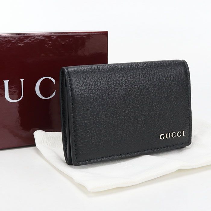 Gucci Card Case Logo Business Holder Leather