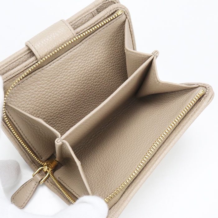 Prada Vitello Gray Leather Bifold Wallet Calf — view 5