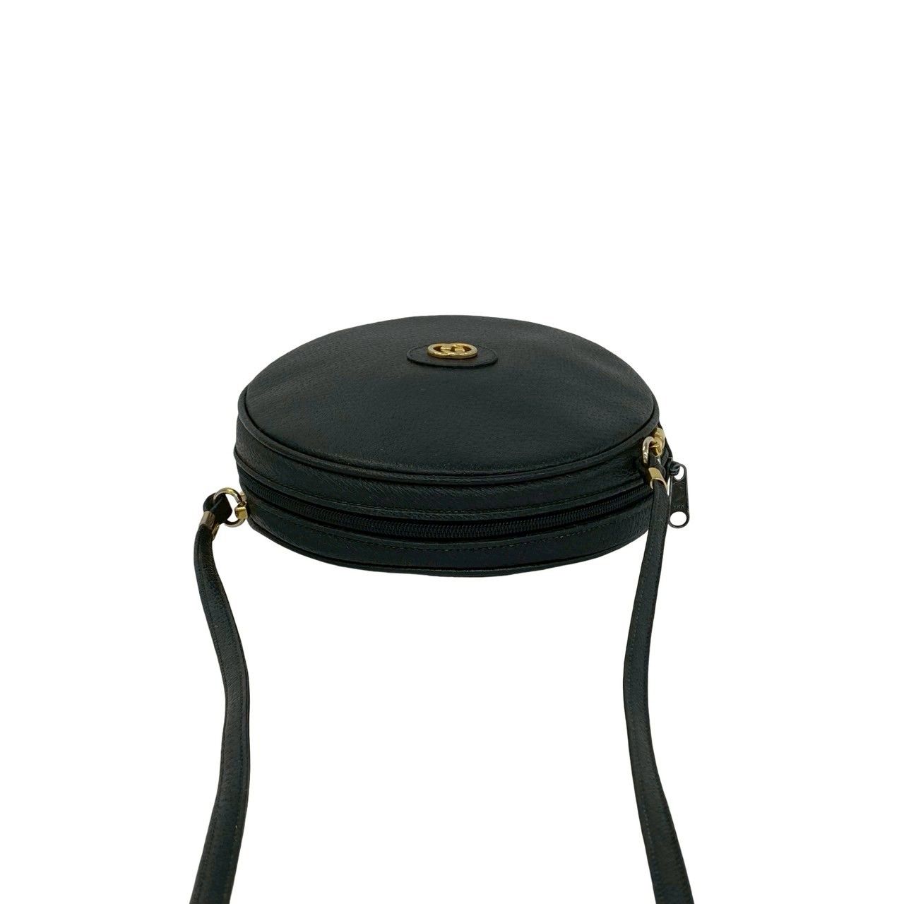 Gucci Vintage GG Logo Leather Mini Shoulder Bag Pochette Black — view 4
