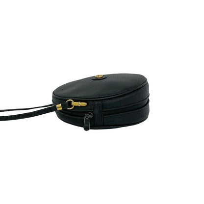 Gucci Vintage GG Logo Leather Mini Shoulder Bag Pochette Black — view 5
