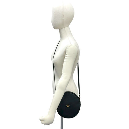 Gucci Vintage GG Logo Leather Mini Shoulder Bag Pochette Black — view 2