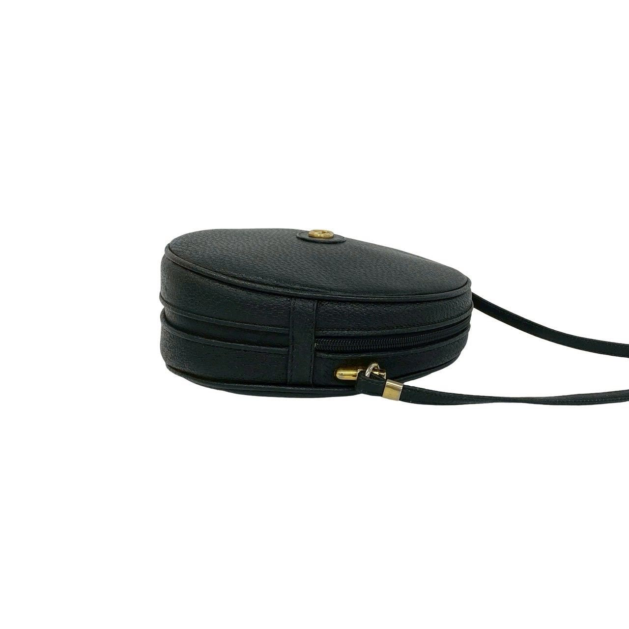 Gucci Vintage GG Logo Leather Mini Shoulder Bag Pochette Black — view 6