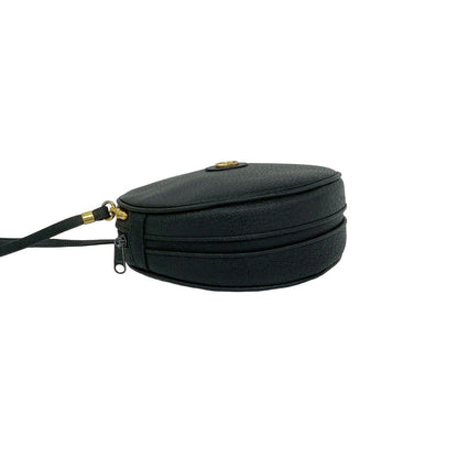 Gucci Vintage GG Logo Leather Mini Shoulder Bag Pochette Black — view 7