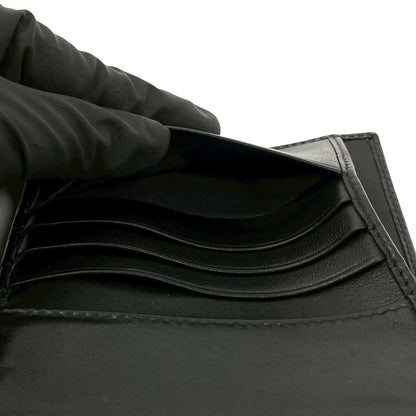 Prada Logo Vitterom Bu Leather Trifold Wallet Mini Coin Case Card Black — view 9