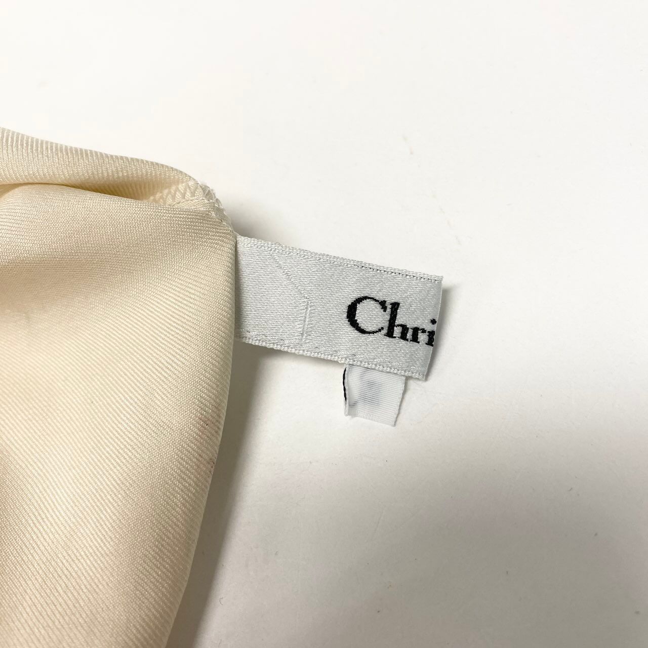 Dior Open Collar Short Sleeve Shirt Silk Logo Embroidery M Light Beige — view 7