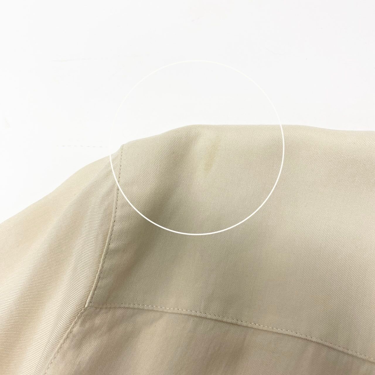 Dior Open Collar Short Sleeve Shirt Silk Logo Embroidery M Light Beige — view 9