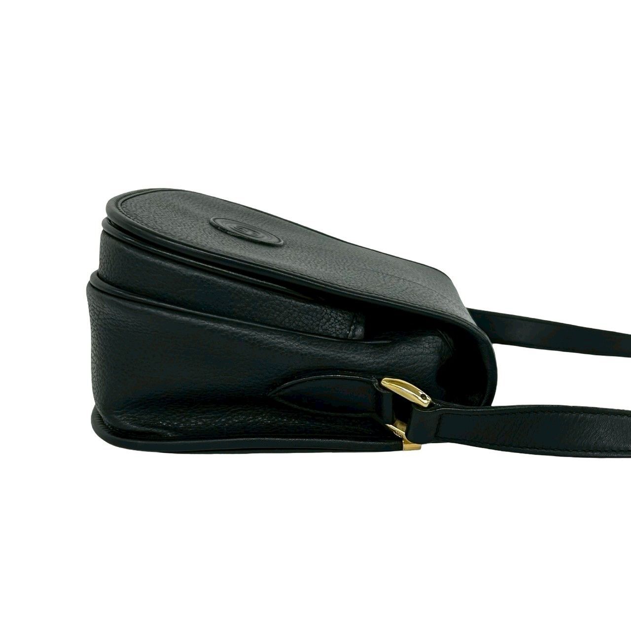 Gucci Vintage GG Logo Leather Shoulder Bag Pochette Crossbody Black — view 6