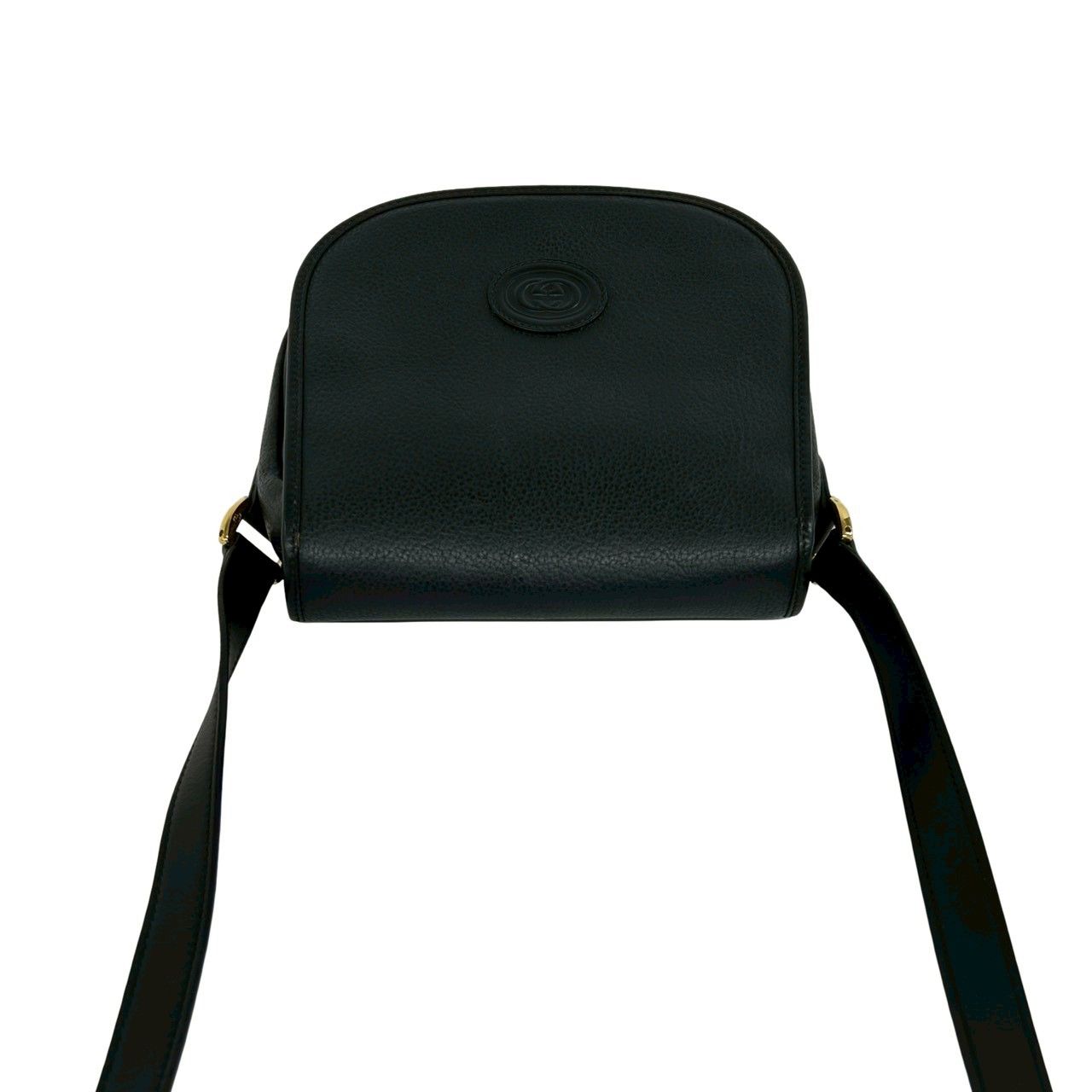 Gucci Vintage GG Logo Leather Shoulder Bag Pochette Crossbody Black — view 4