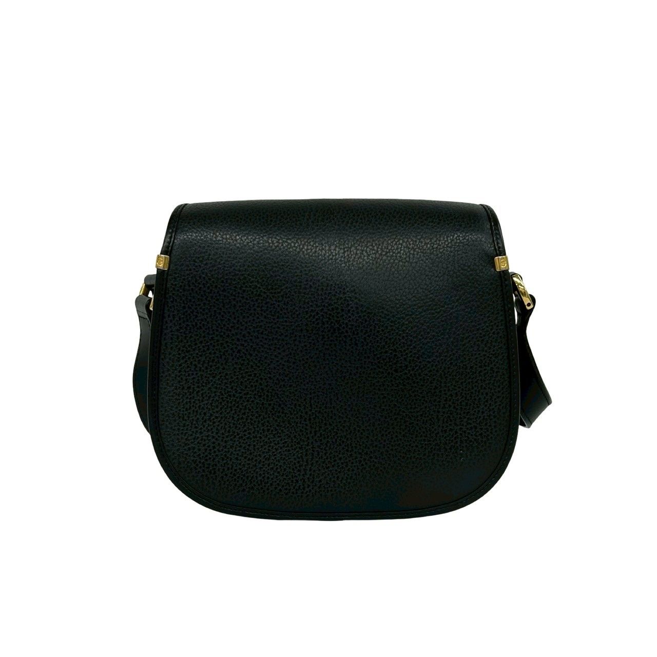 Gucci Vintage GG Logo Leather Shoulder Bag Pochette Crossbody Black — view 3