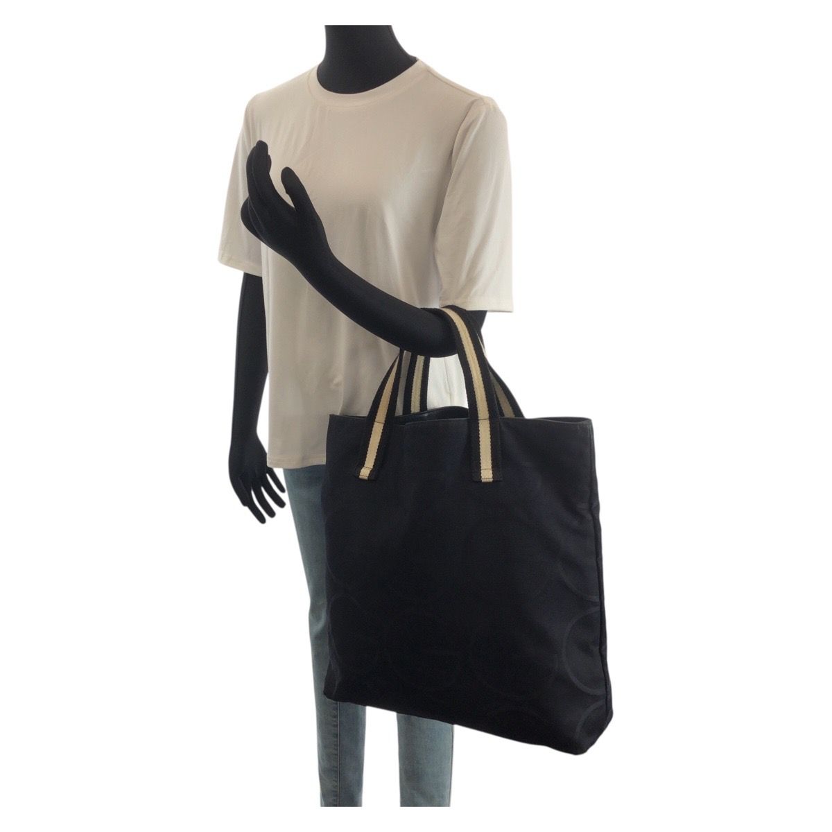 Gucci Logo Black White Canvas Tote — view 7