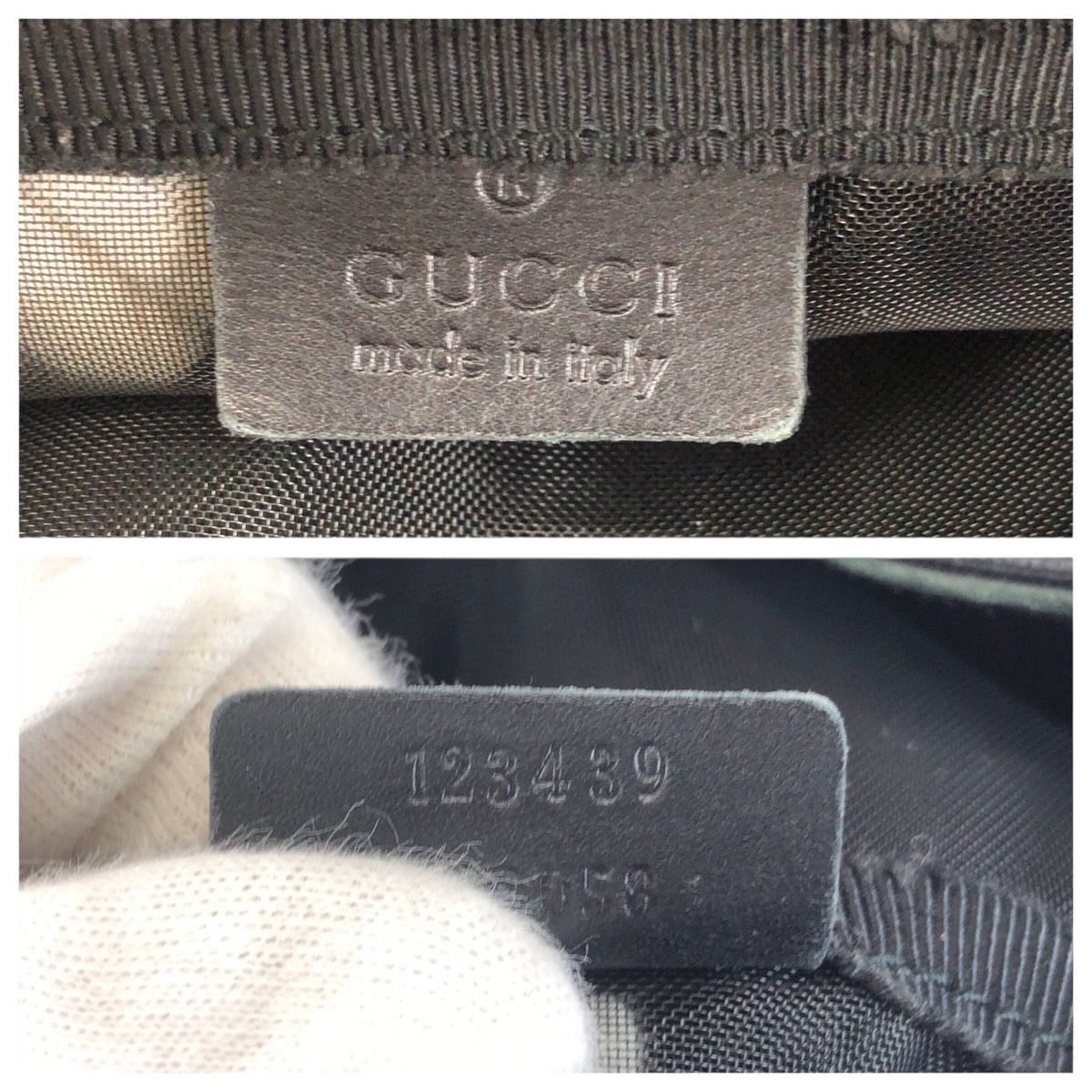 Gucci Logo Black White Canvas Tote — view 4