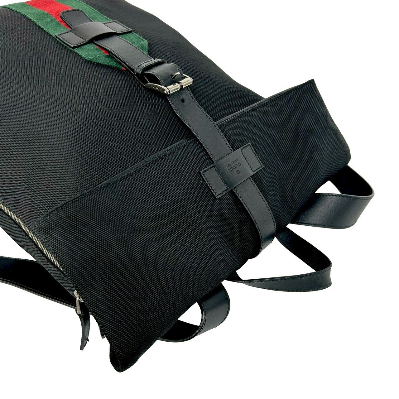 Gucci Sherry Line Web Canvas Leather Backpack Black — view 4