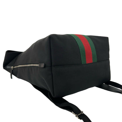 Gucci Sherry Line Web Canvas Leather Backpack Black — view 7