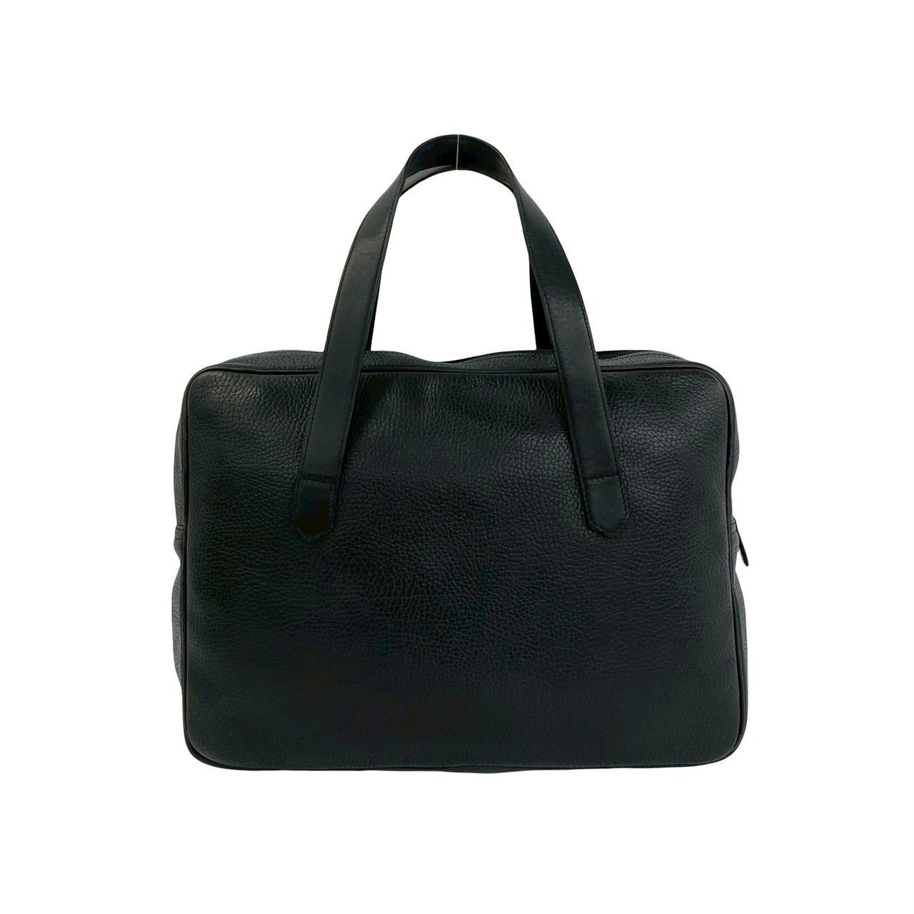 Dior Vintage CD Logo Leather Handbag Business Bag Black — view 3