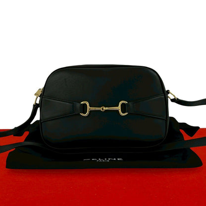 Celine Cles Small Camera Bag Leather Pochette Crossbody Black