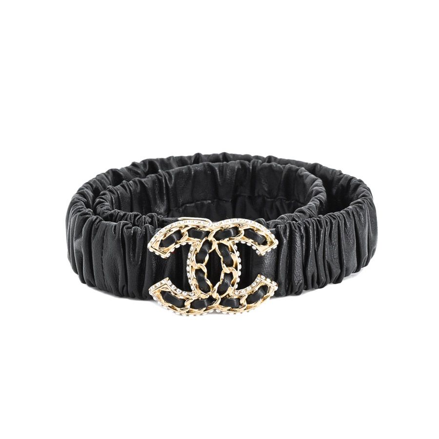 Chanel Belt Leather Belts Black
