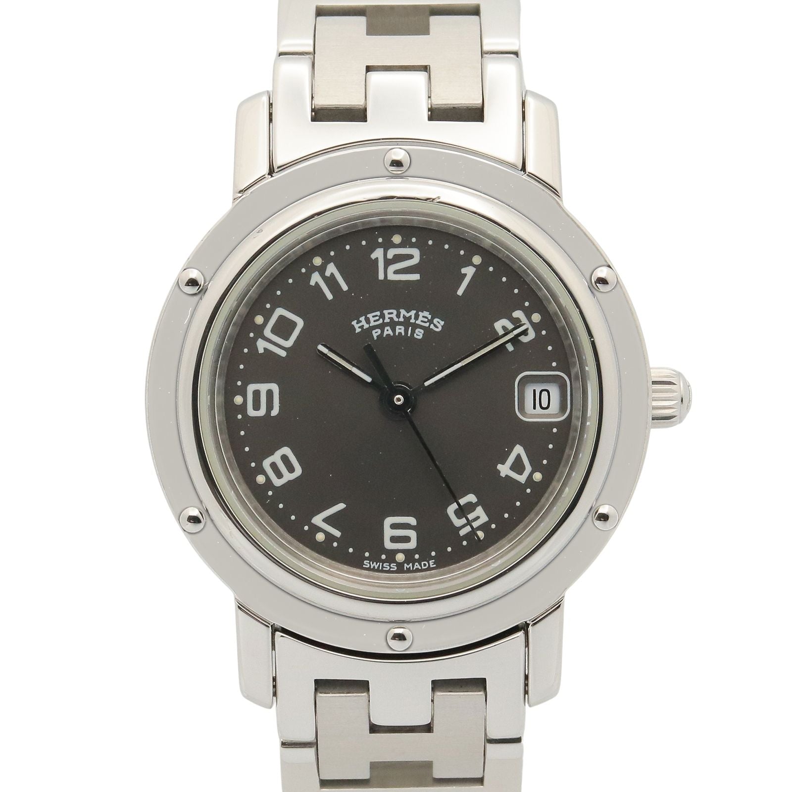 Hermes Watch Clipper Gray Stainless Steel