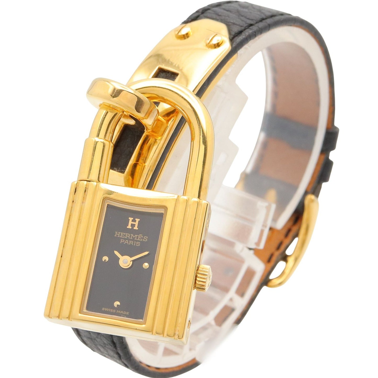 Hermes Watch Kelly Black Leather — view 2