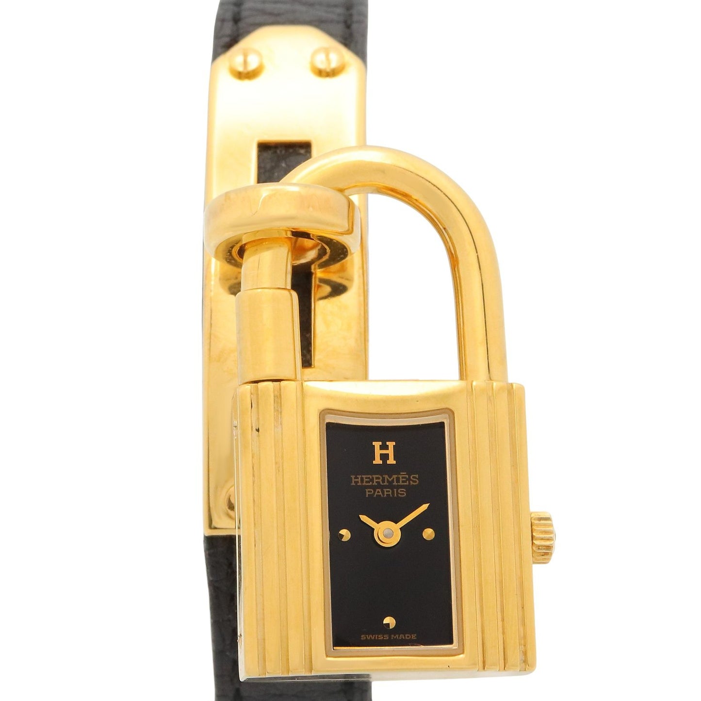 Hermes Watch Kelly Black Leather