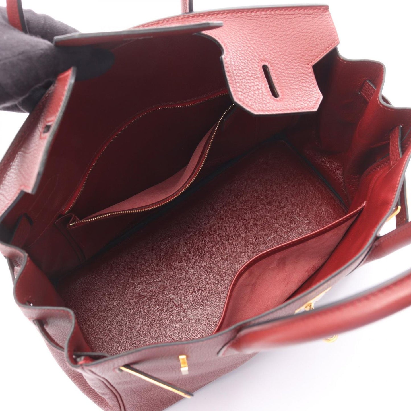 Hermes Handbag Birkin 30 Rouge Ash Leather — view 3