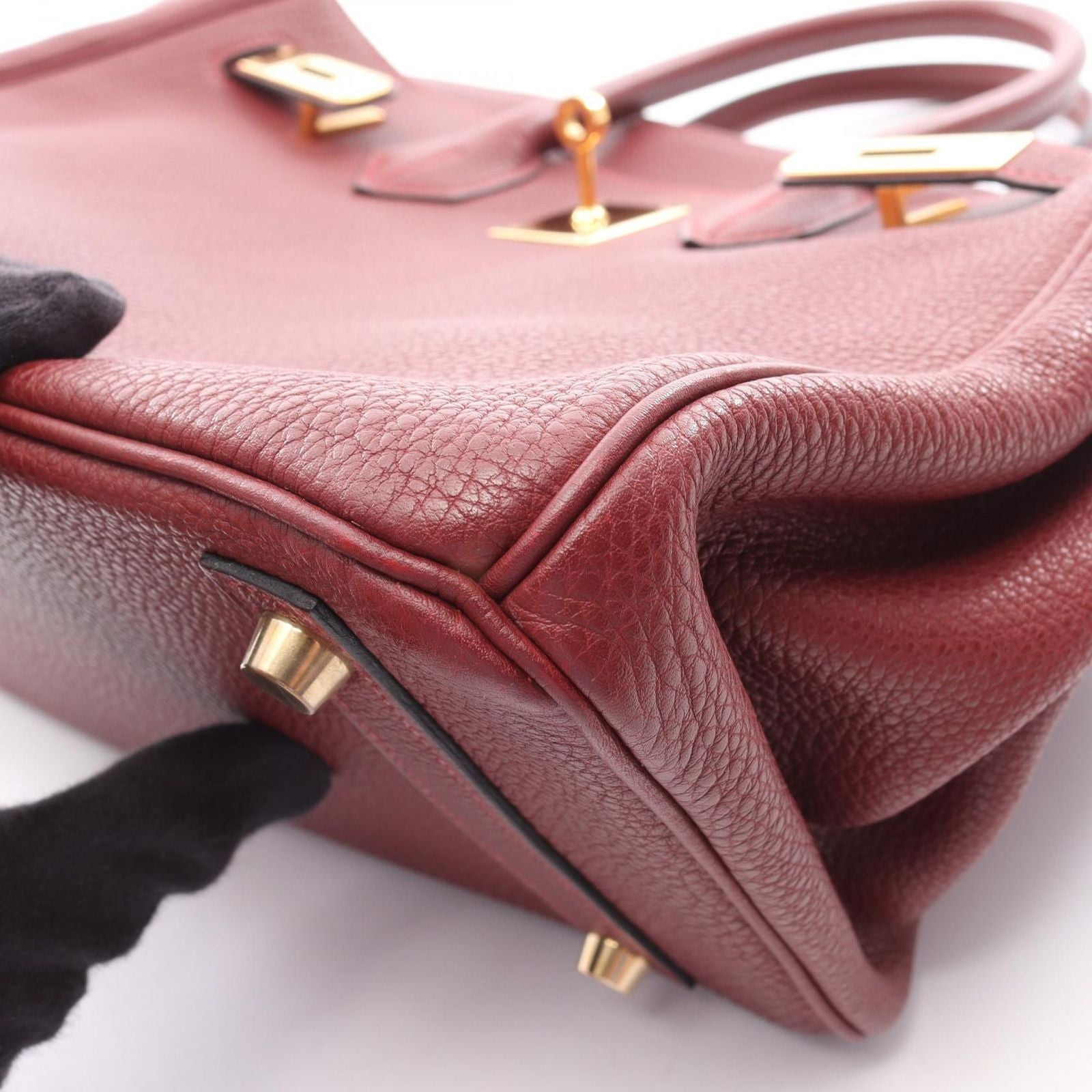 Hermes Handbag Birkin 30 Rouge Ash Leather — view 8
