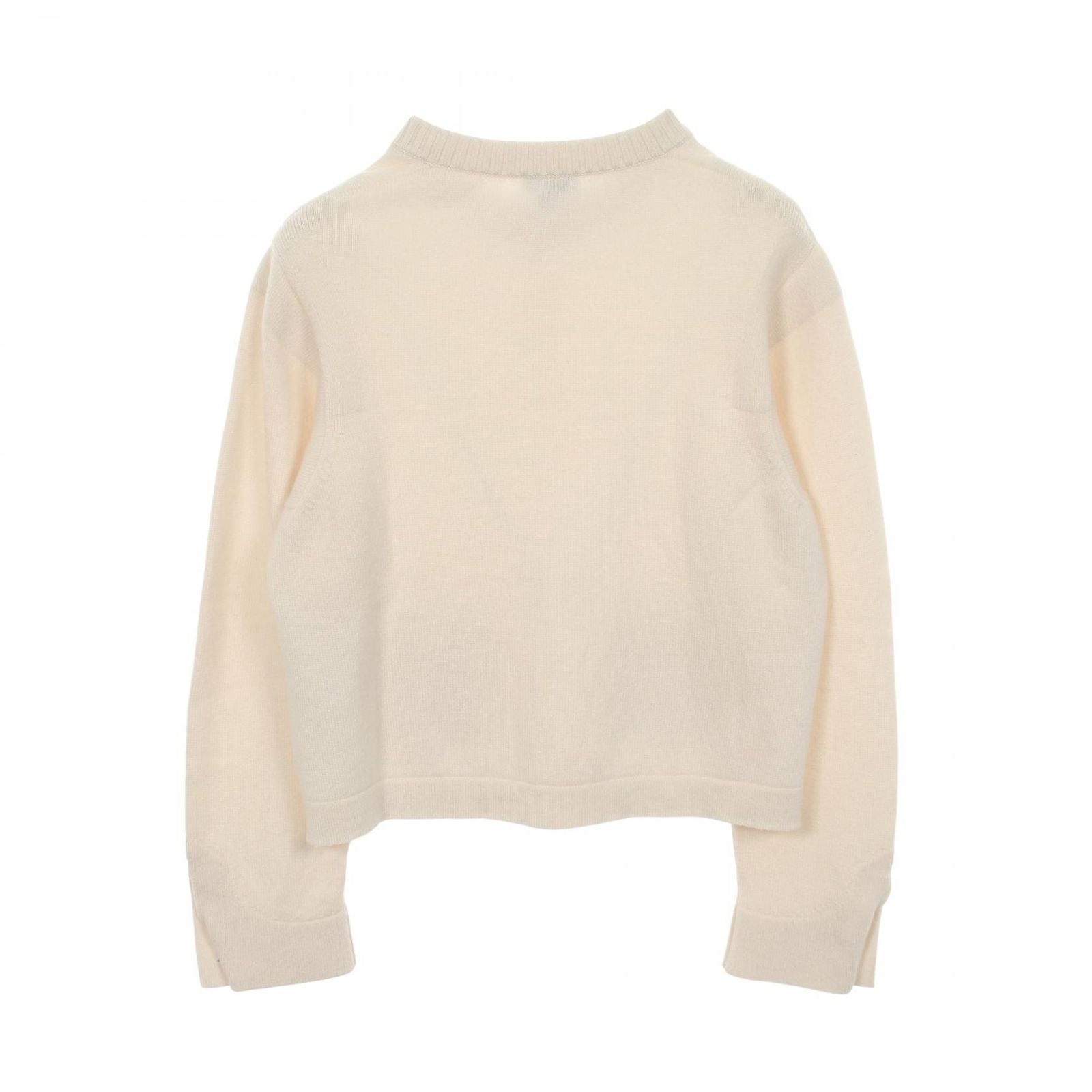 Chanel Cardigan CC Logo Button Ivory Cashmere — view 2