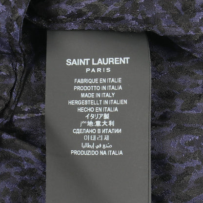 Saint Laurent Paris Dress Bowtie All Over Pattern Long Sleeve Silk — view 5