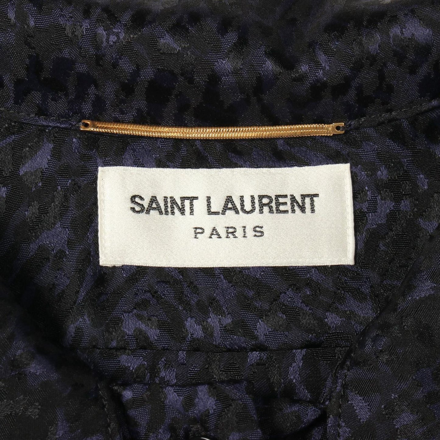 Saint Laurent Paris Dress Bowtie All Over Pattern Long Sleeve Silk — view 3