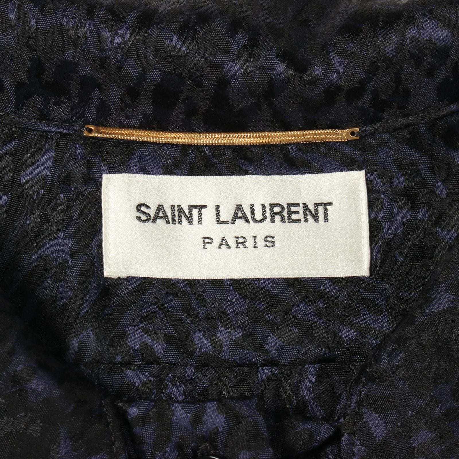 Saint Laurent Paris Dress Bowtie All Over Pattern Long Sleeve Silk — view 3