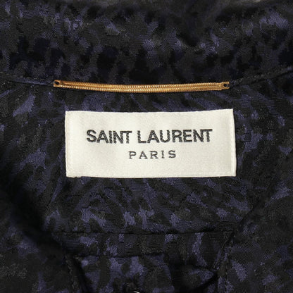 Saint Laurent Paris Dress Bowtie All Over Pattern Long Sleeve Silk — view 3