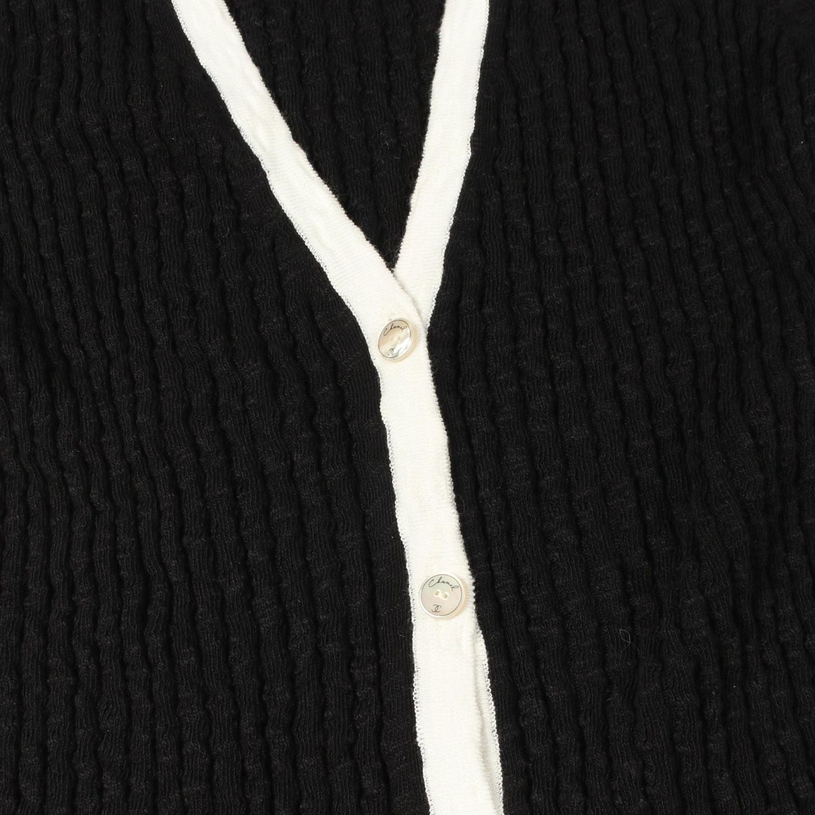 Chanel Cardigan CC Logo Button Neck Long Cotton — view 8