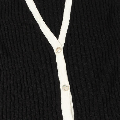 Chanel Cardigan CC Logo Button Neck Long Cotton — view 8
