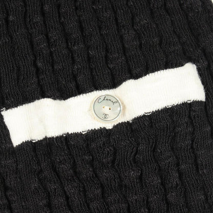 Chanel Cardigan CC Logo Button Neck Long Cotton — view 9