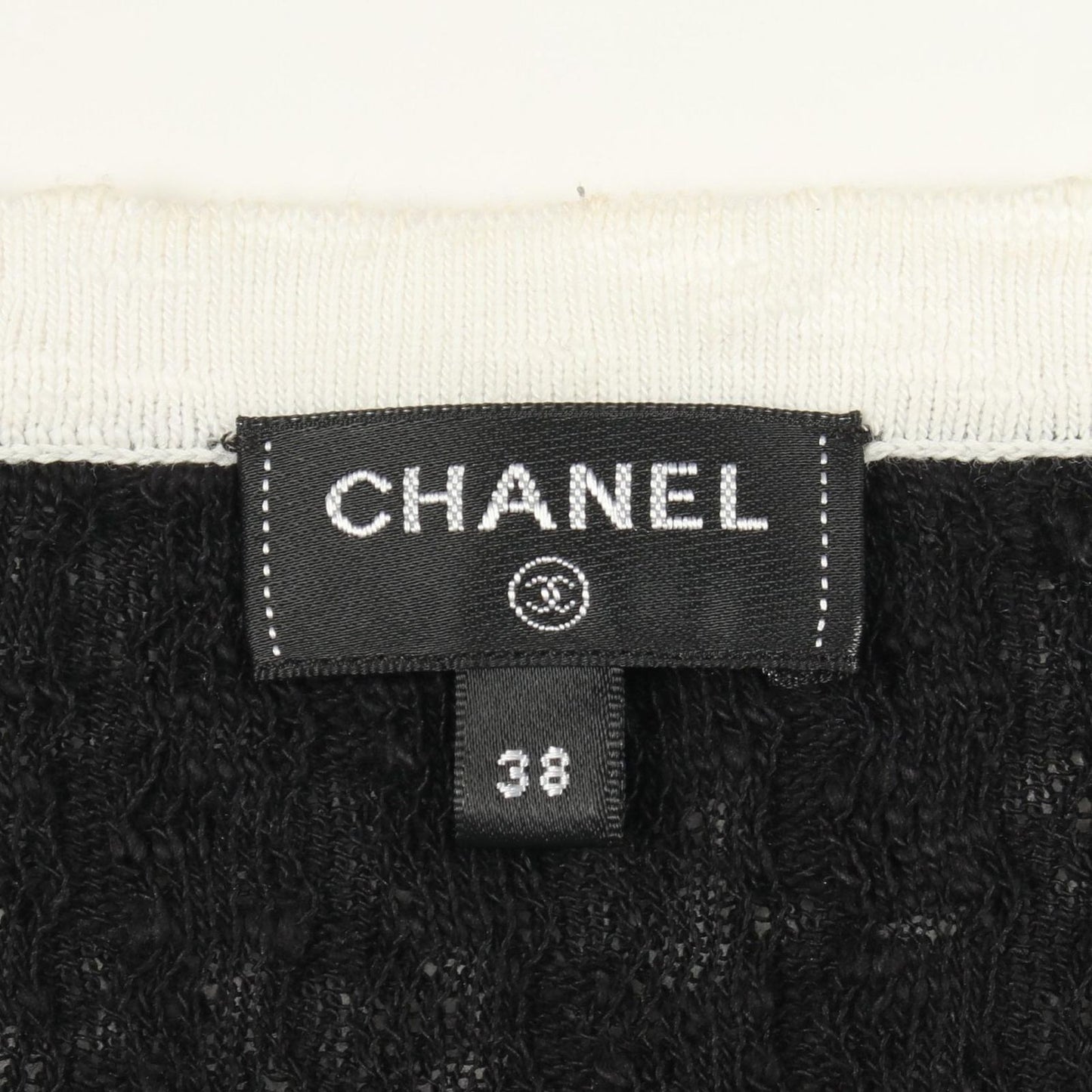 Chanel Cardigan CC Logo Button Neck Long Cotton — view 3
