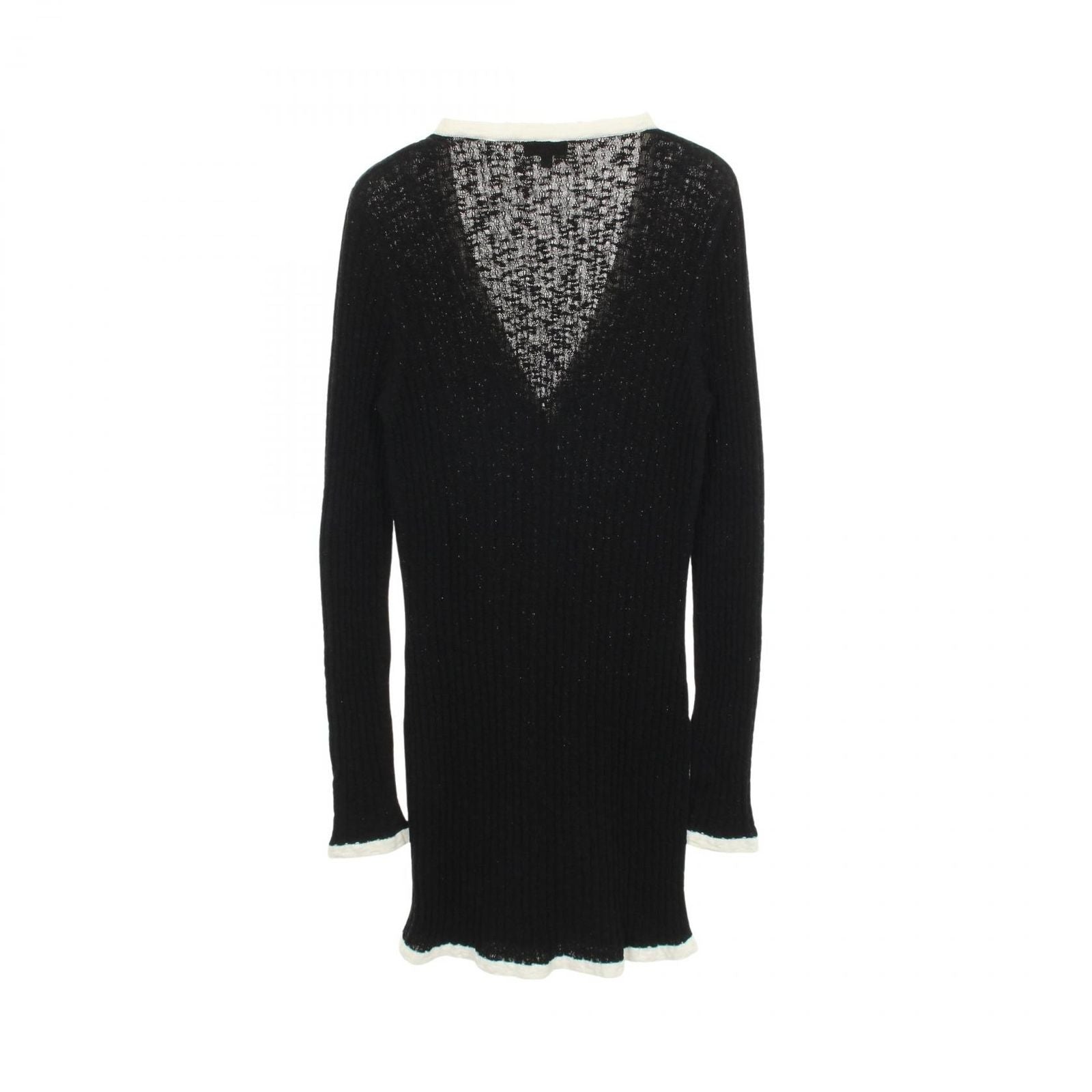Chanel Cardigan CC Logo Button Neck Long Cotton — view 2