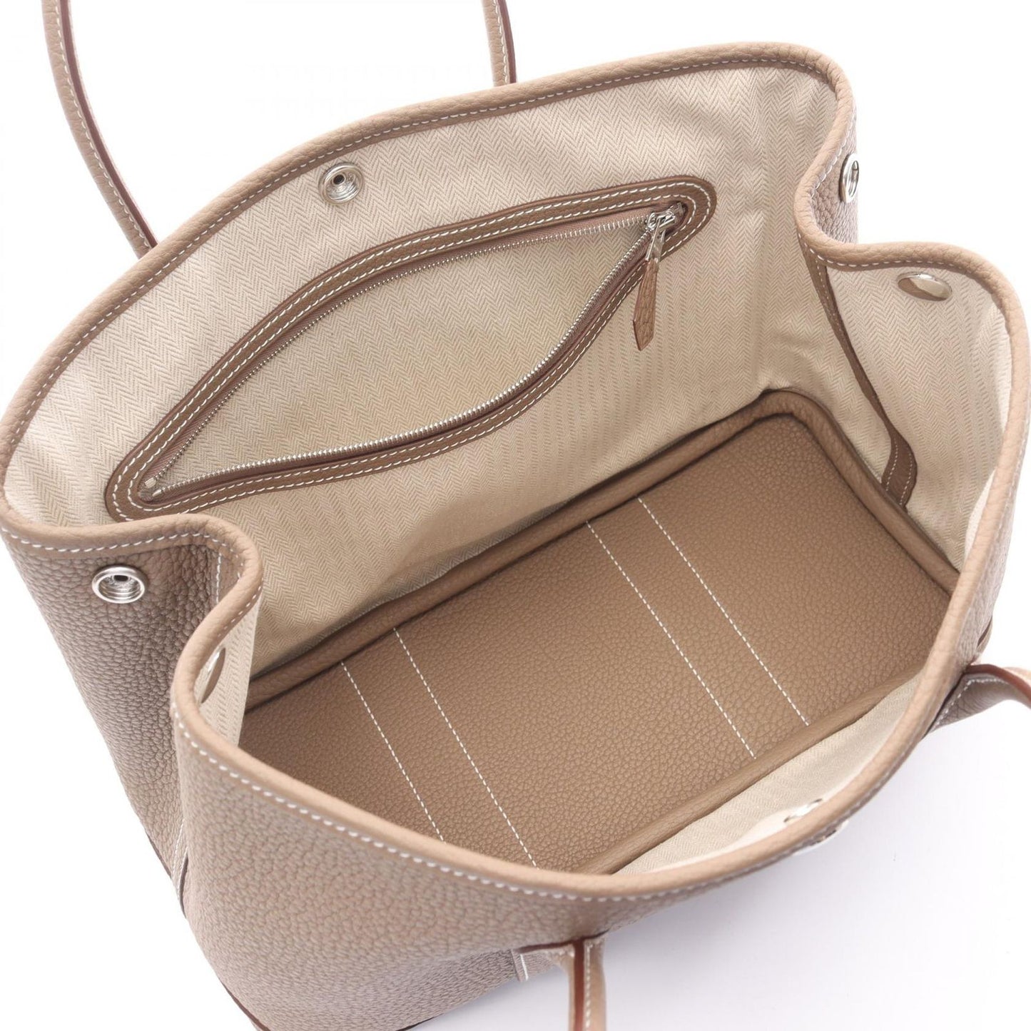 Hermes Tote Garden Party TPM Etoupe Leather — view 3