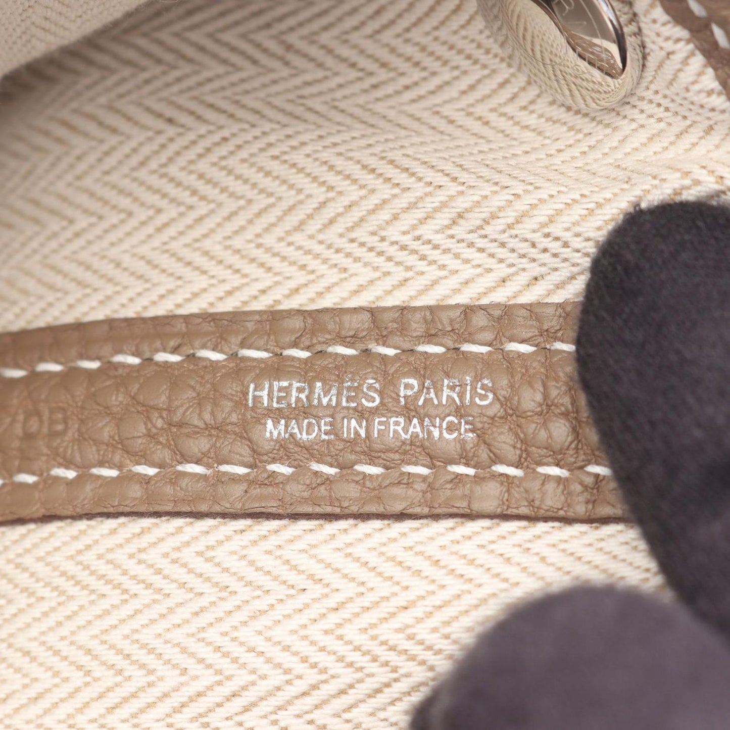 Hermes Tote Garden Party TPM Etoupe Leather — view 4