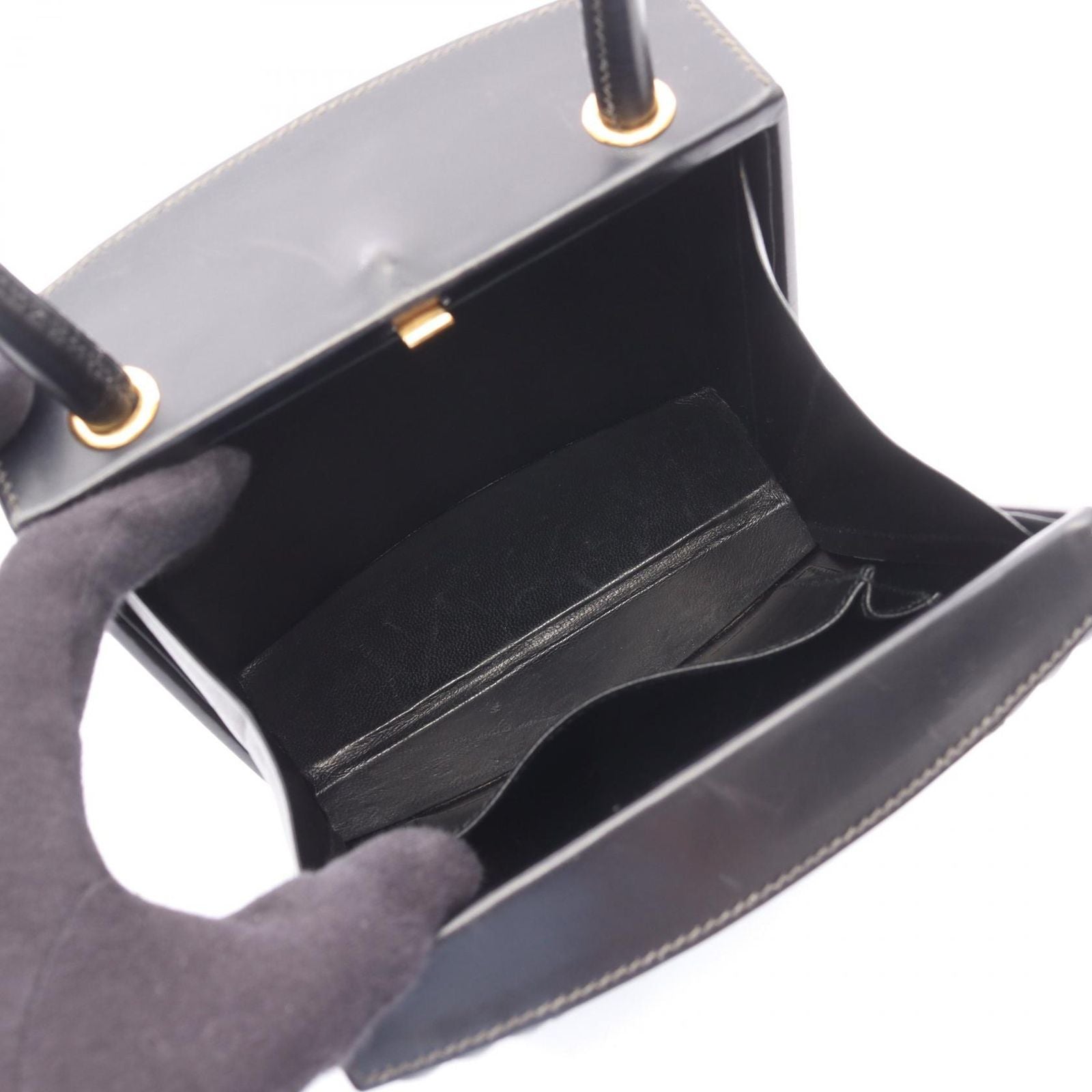 Hermes Handbag Cadena Kelly Black Calf — view 3