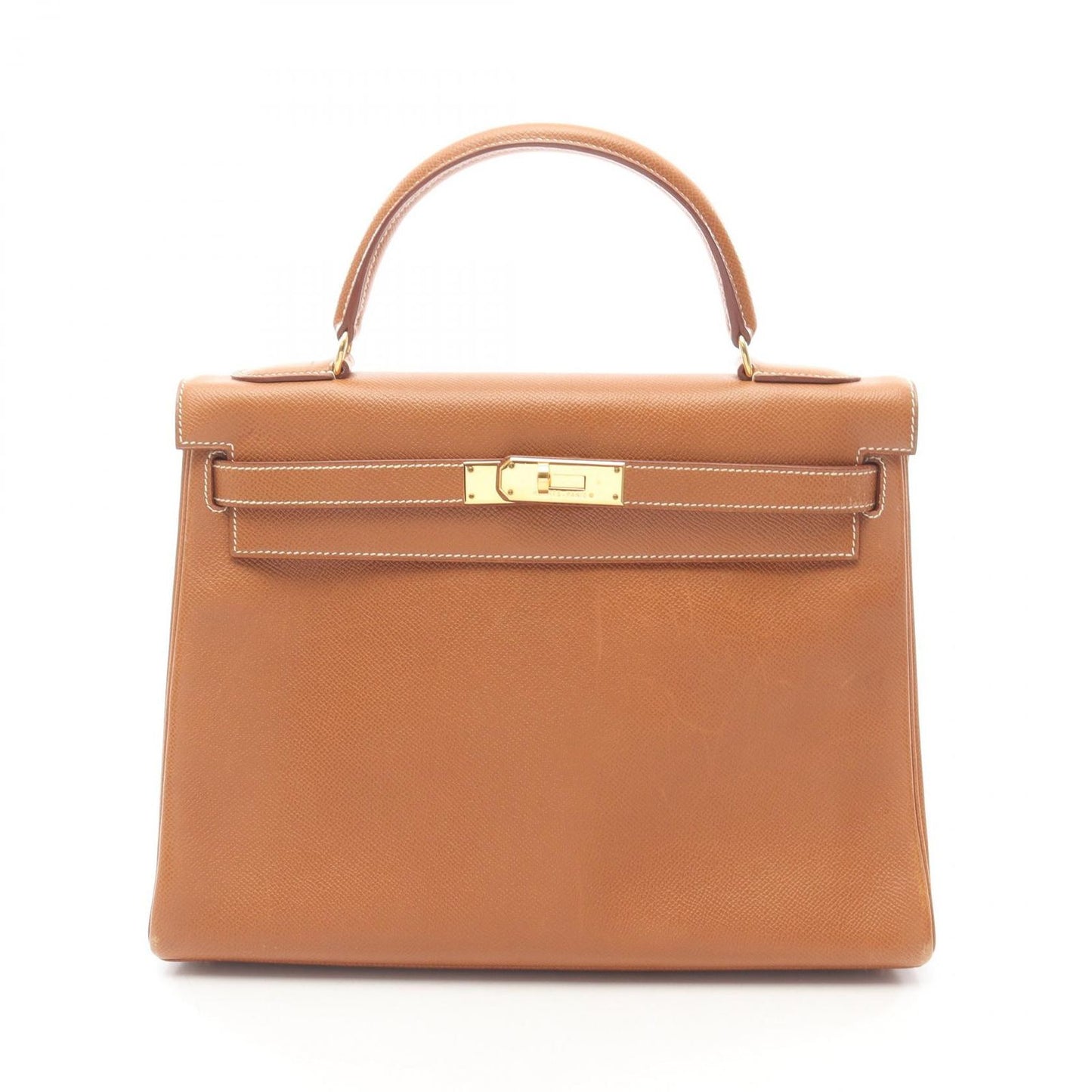 Hermes Handbag Kelly 32 Gold Retourne 2-Way Leather