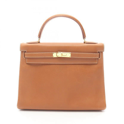 Hermes Handbag Kelly 32 Gold Retourne 2-Way Leather