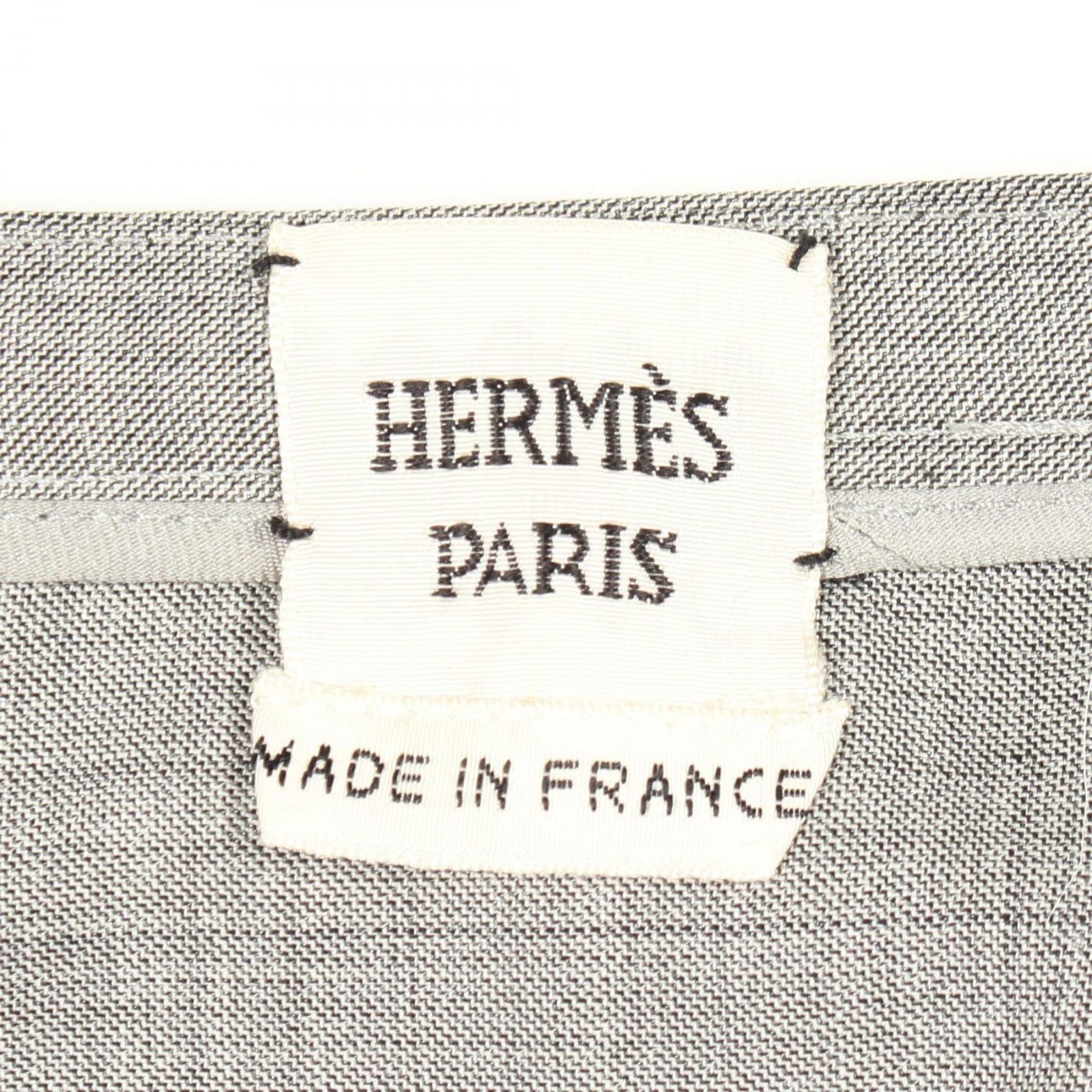Hermes Skirt Box Pleated Wool Silk — view 3