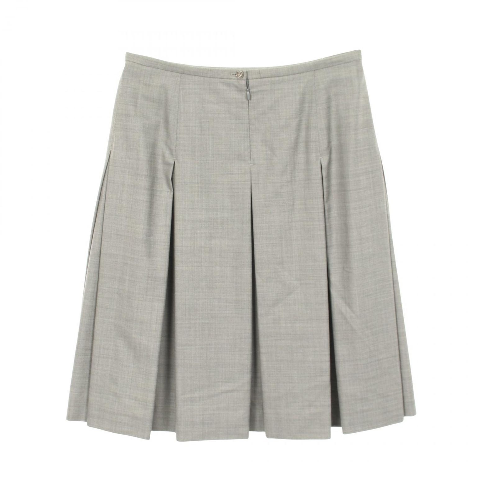 Hermes Skirt Box Pleated Wool Silk — view 2