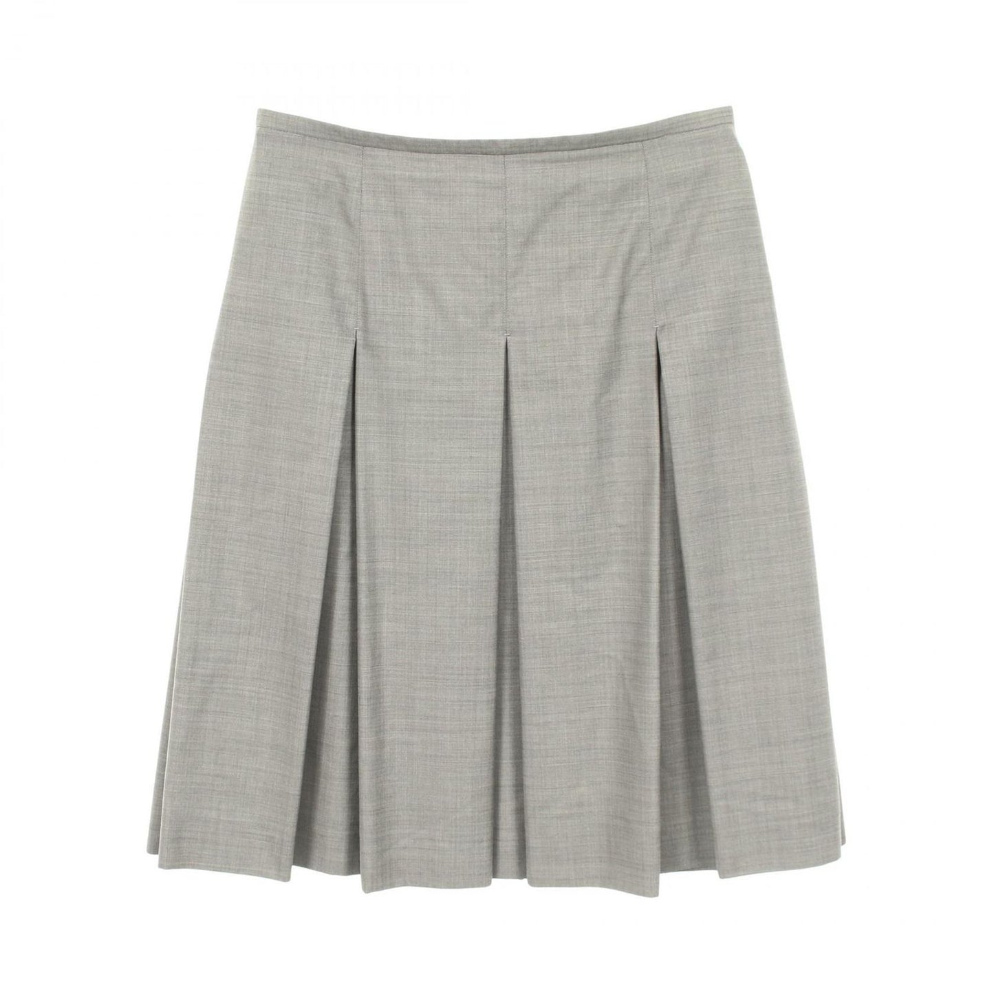 Hermes Skirt Box Pleated Wool Silk