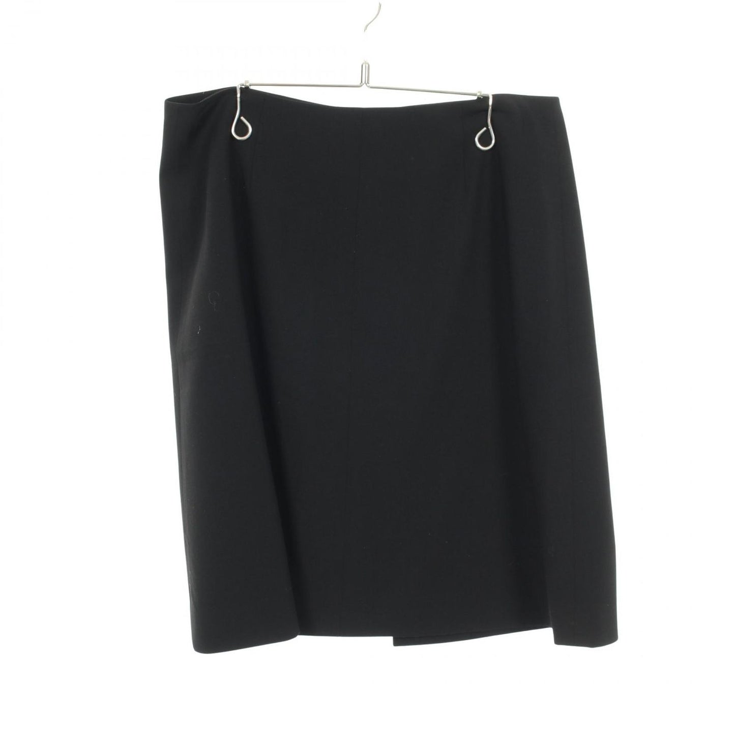 Hermes Skirt with Belt Black Wool Wrap Leather — view 2