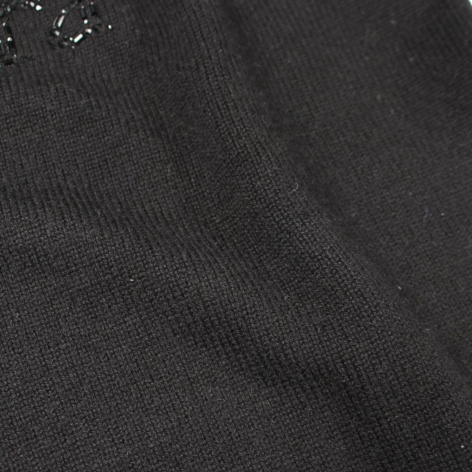 Max Mara S 'S Knit Kassel Crew Neck Logo Black Wool Cashmere Sweater — view 7