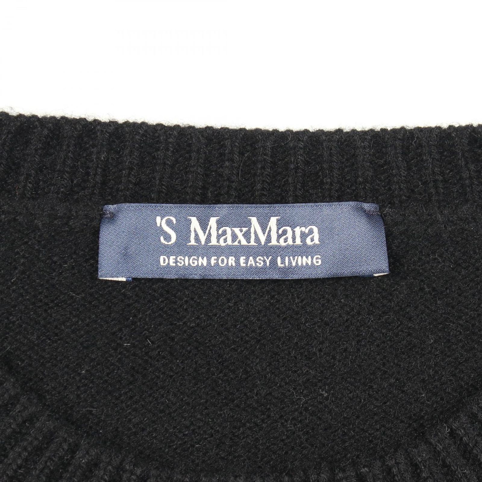 Max Mara S 'S Knit Kassel Crew Neck Logo Black Wool Cashmere Sweater — view 3