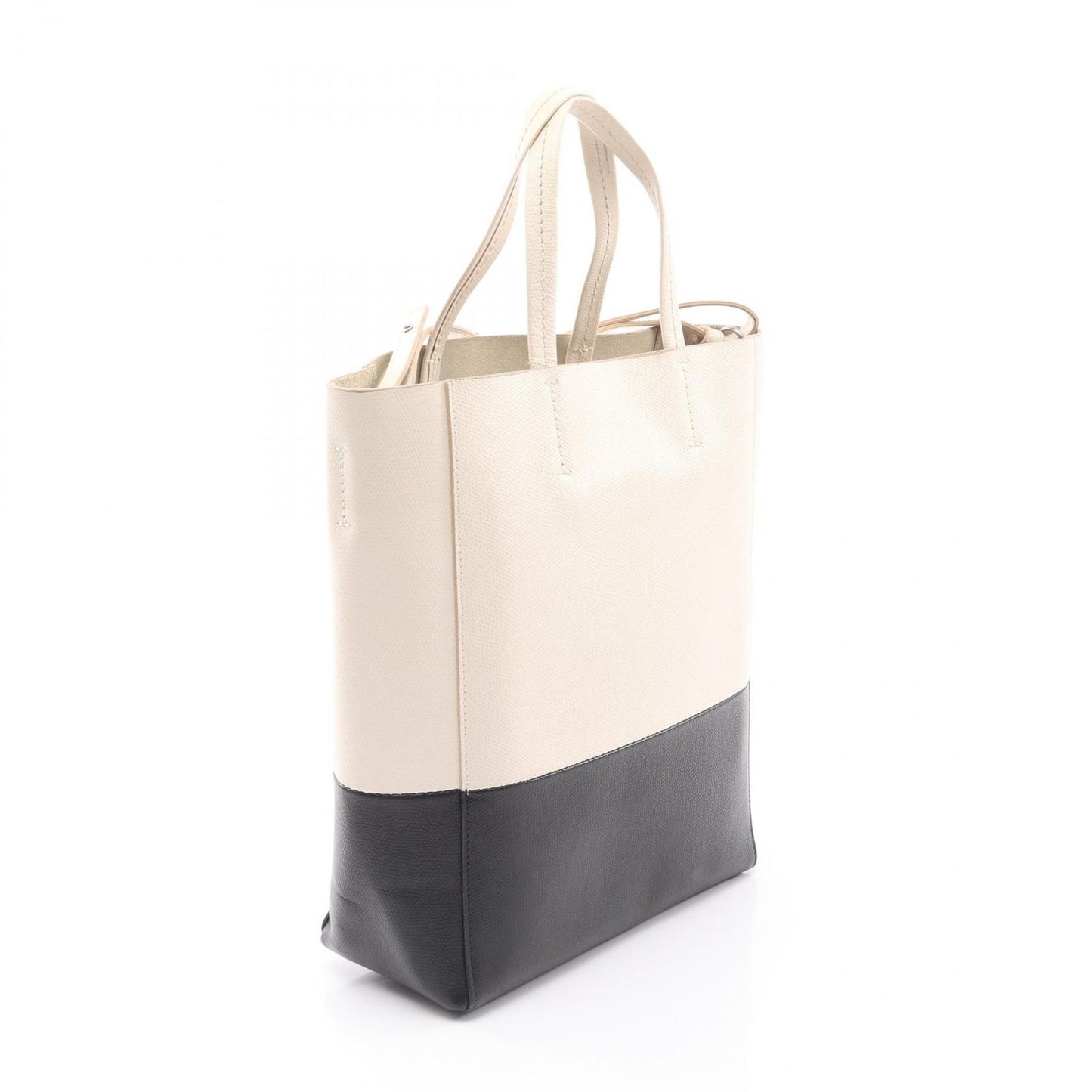 Celine Tote Vertical Small Cover 2-Way White Black Leather — view 2