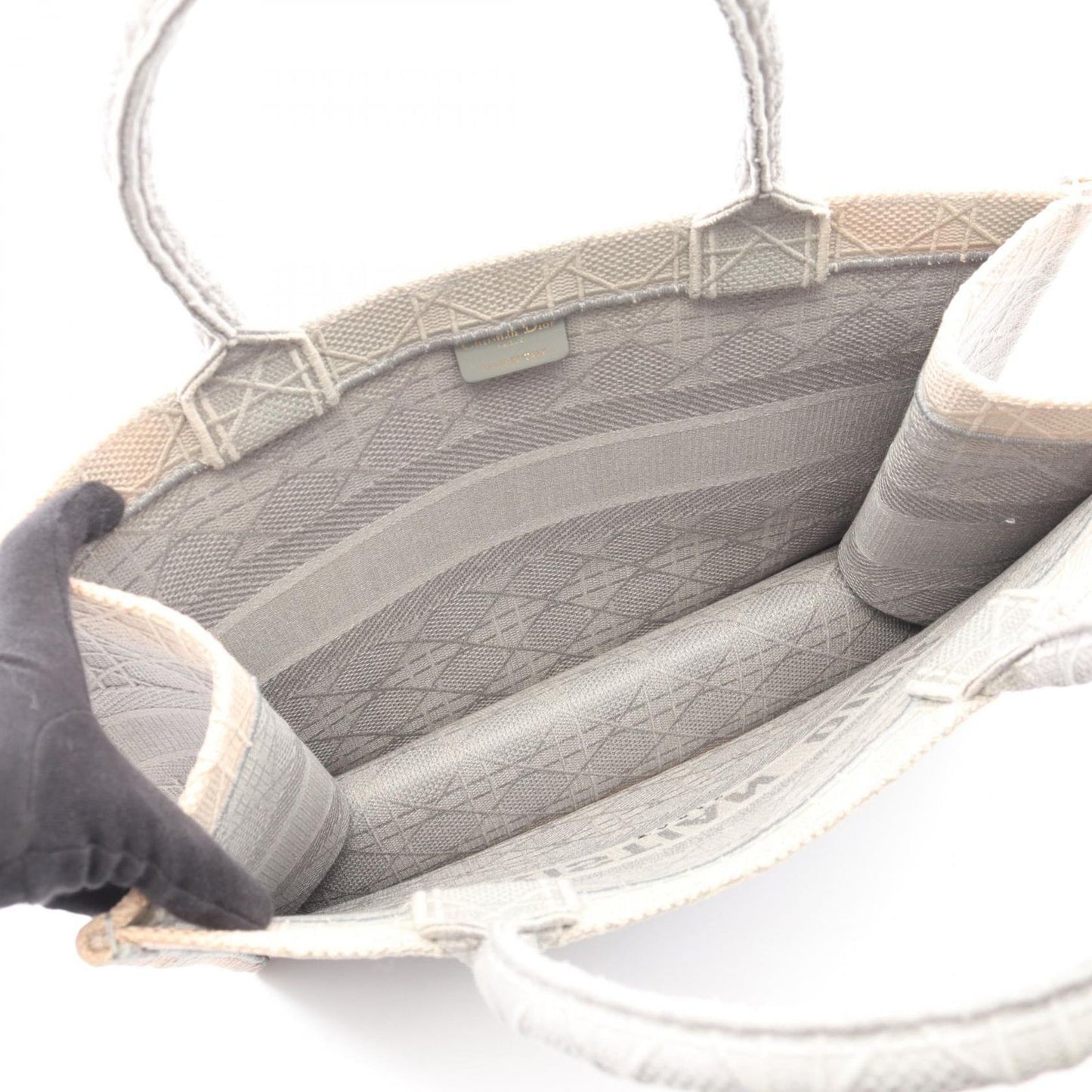 Dior Tote Book Gray Canvas — view 3