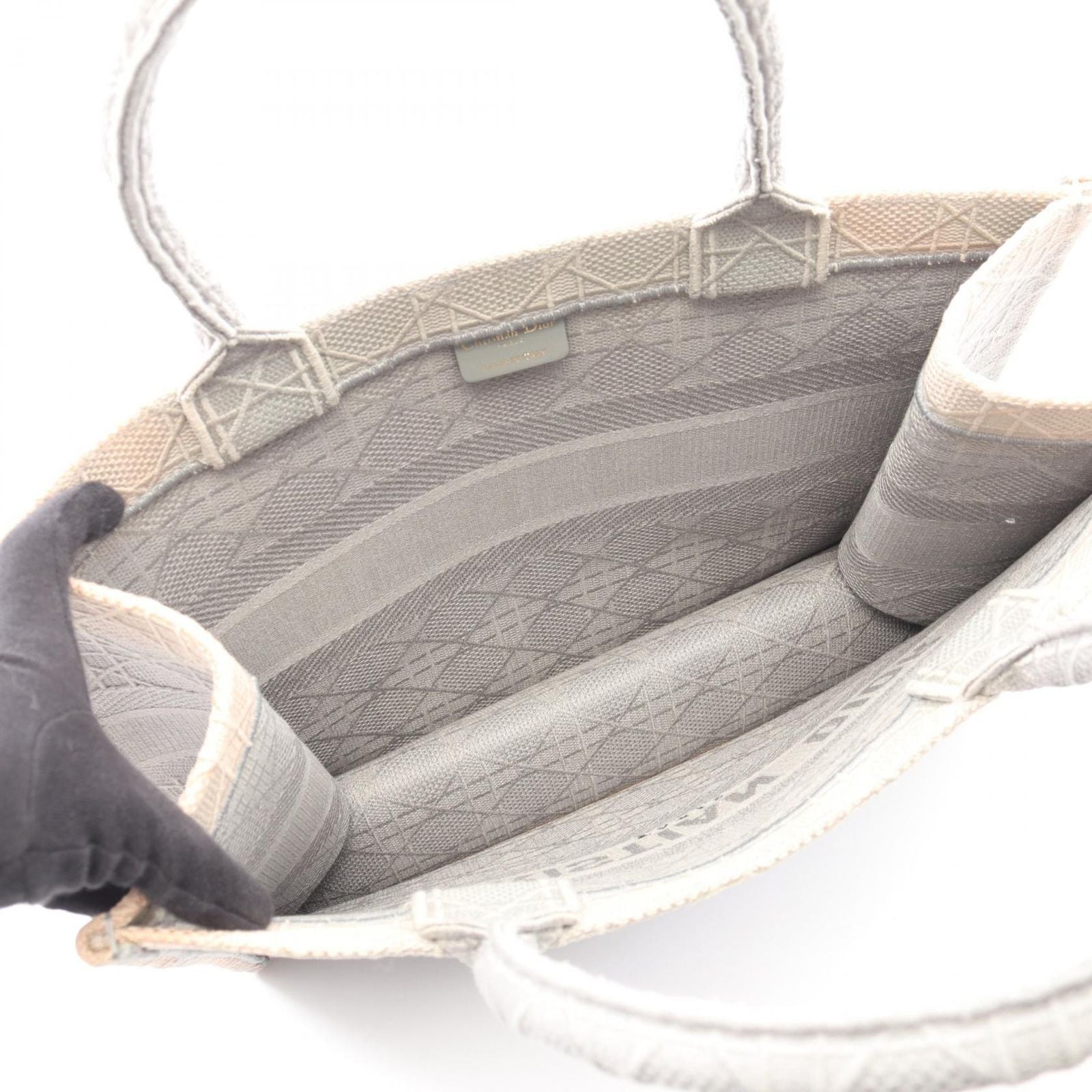 Dior Tote Book Gray Canvas — view 3