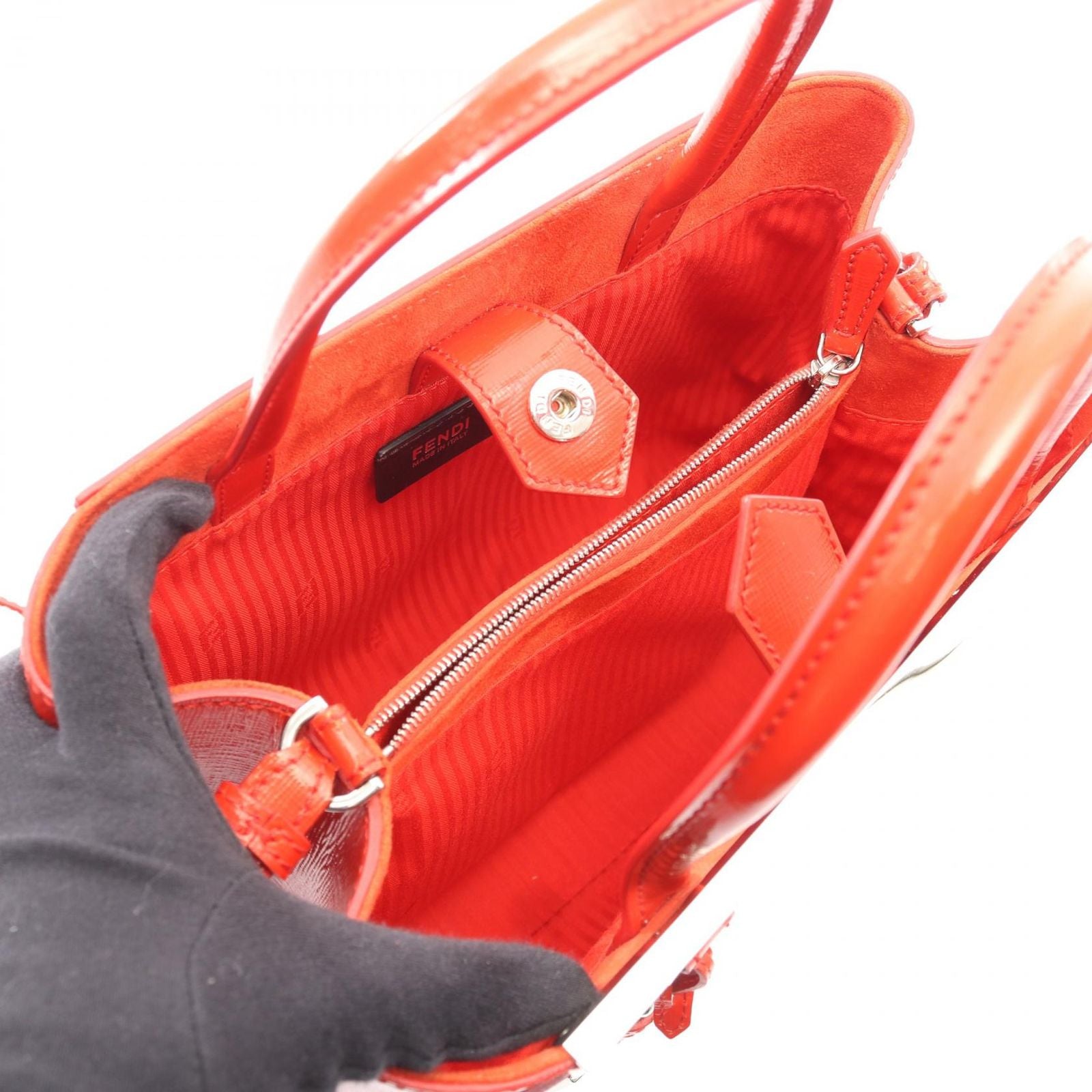 Fendi Handbag Petite 2-Way Red Patent Leather Petit Toujour Shoulder — view 3